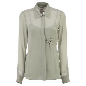 Max Mara Women Mxmgolfo - Silk Chiffon Shirt With Matching Top